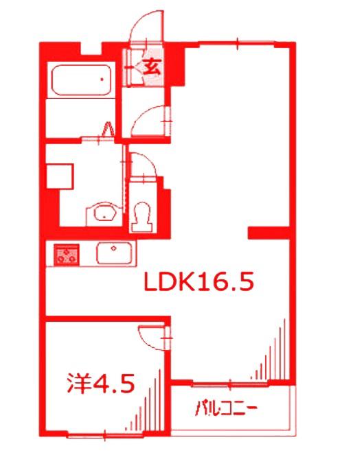 小峰ハイツ(1LDK/2階)の間取り写真