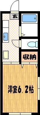 ドエル鷺沼(1K/1階)の間取り写真