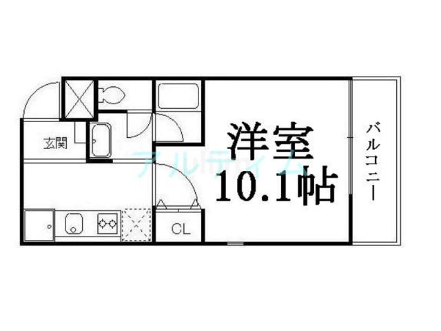 SCABBARD東山(1K/1階)の間取り写真