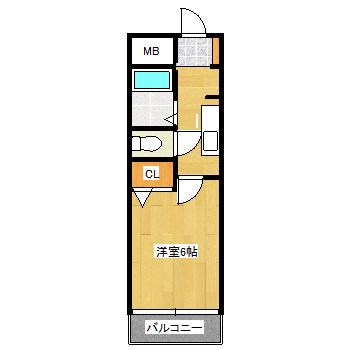 リバーサイド仁川(1K/1階)の間取り写真