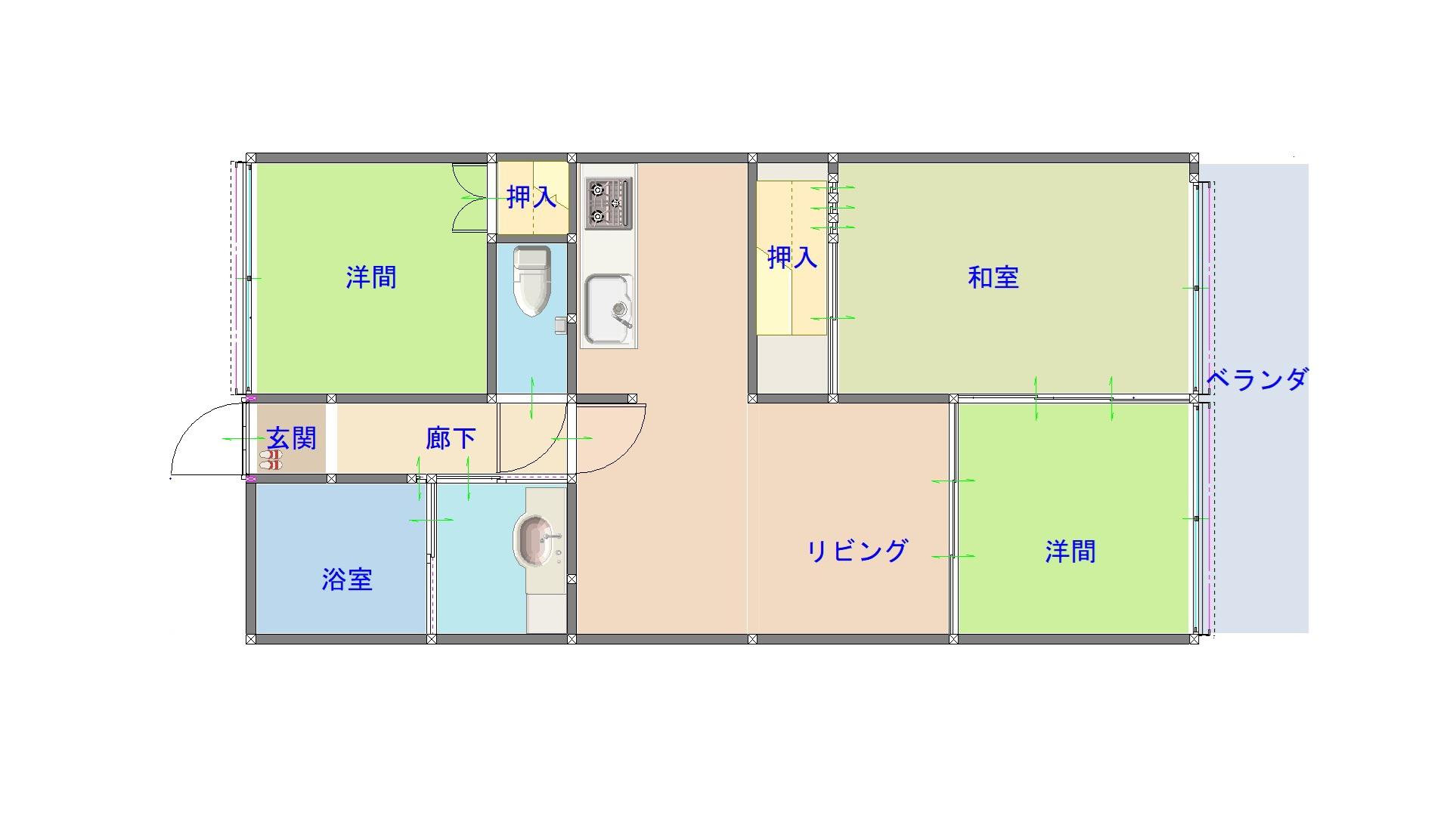 第一三共ビル(3DK/3階)の間取り写真