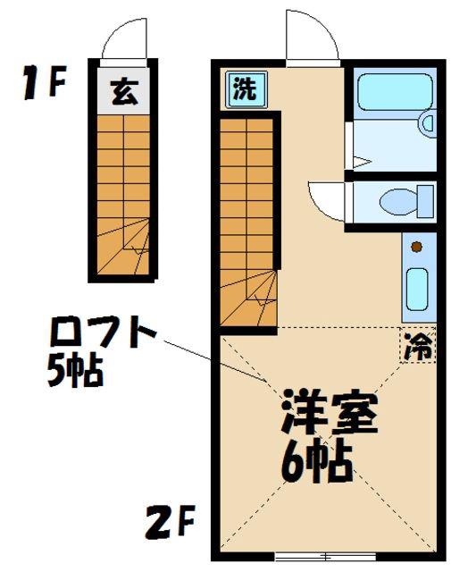 アートヒルズ若葉町(ワンルーム/2階)の間取り写真