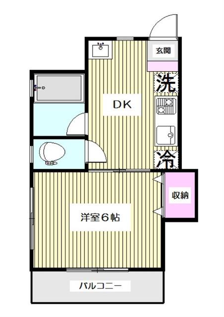 S-FLAT(1DK/2階)の間取り写真
