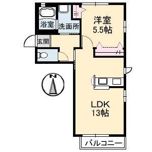 レーヴェンス温品弐番館(1LDK/1階)の間取り写真