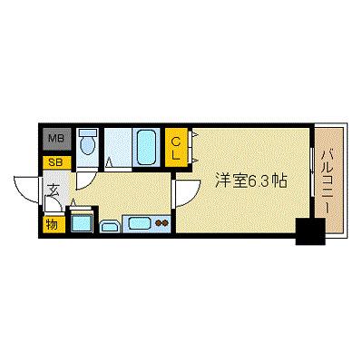 プレサンス名古屋駅前ヴェルロード(1K/10階)の間取り写真