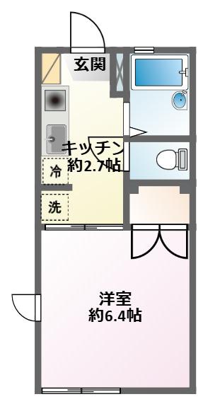 クレール日吉(1K/1階)の間取り写真