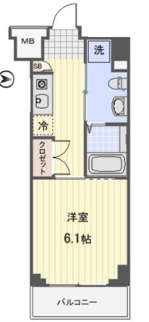 プロスペクト武蔵新城(ワンルーム/1階)の間取り写真