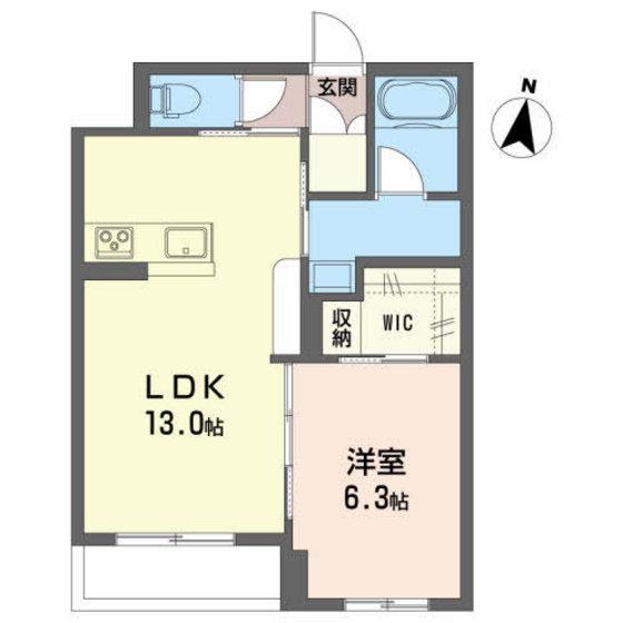 エリス223(1LDK/1階)の間取り写真