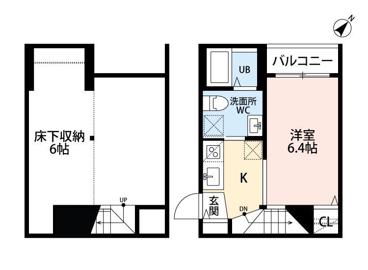 BIOS新水前寺(1SK/1階)の間取り写真