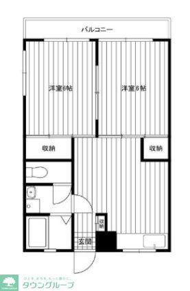 第二青梅ハイツ(2DK/3階)の間取り写真