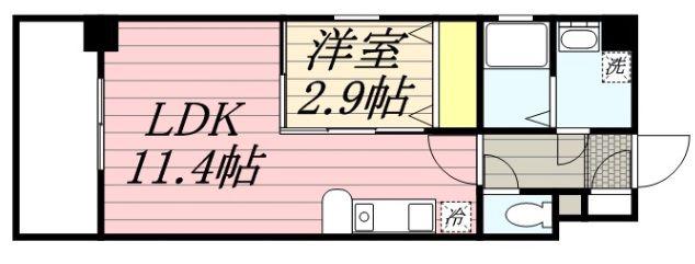 CASSIOPEIA HAKOZAKI(1LDK/7階)の間取り写真