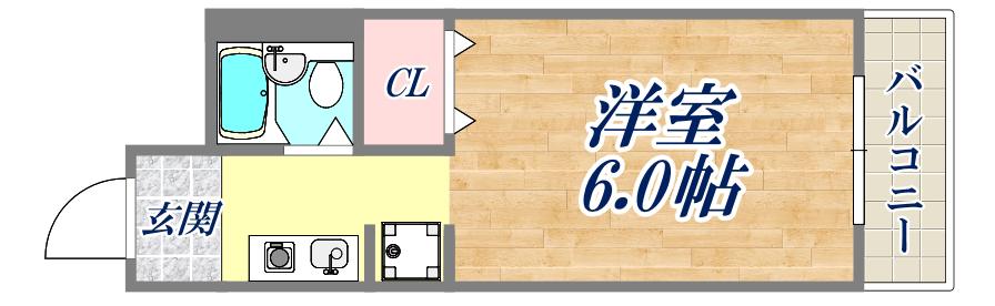 レナトゥス伊丹(1K/3階)の間取り写真