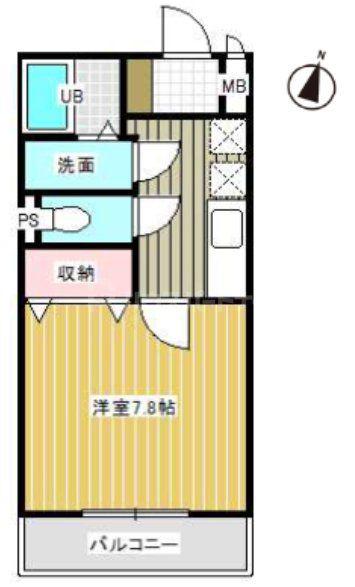ルミエール(1K/2階)の間取り写真