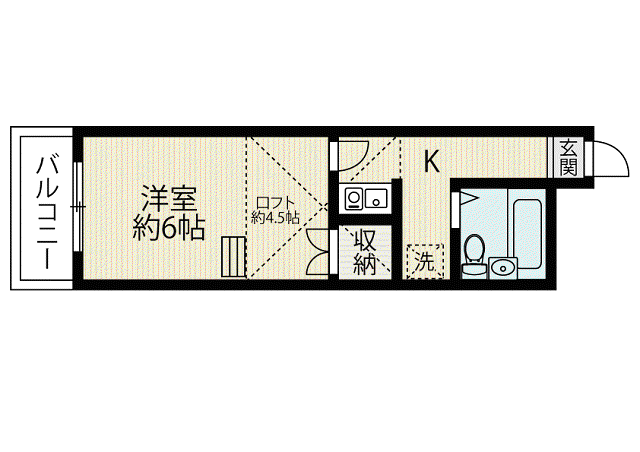 CREACOURT姪浜(1K/3階)の間取り写真