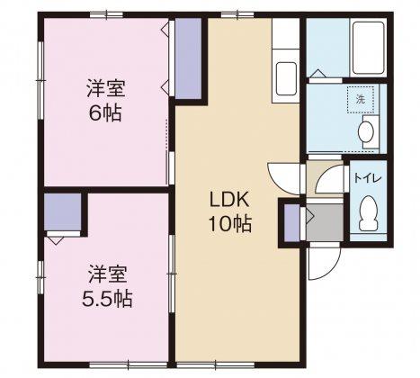 エクストリーム(2LDK/1階)の間取り写真