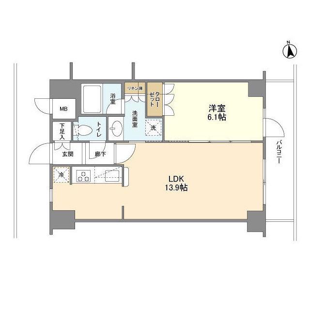 KENEDIX藤沢(1LDK/8階)の間取り写真