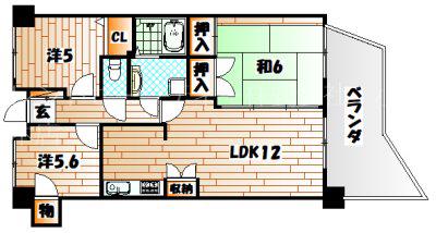 サングレイス曽根アバンティ(3LDK/2階)の間取り写真