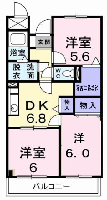 ソレイユ神田(3DK/3階)の間取り写真