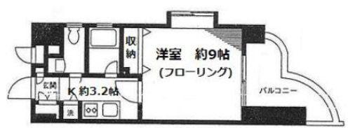 キャッスルJK(1K/4階)の間取り写真