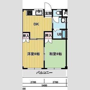 シュロッセ志段味(2DK/1階)の間取り写真