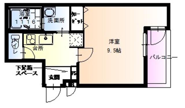 フジパレス山之内VI番館(1K/3階)の間取り写真