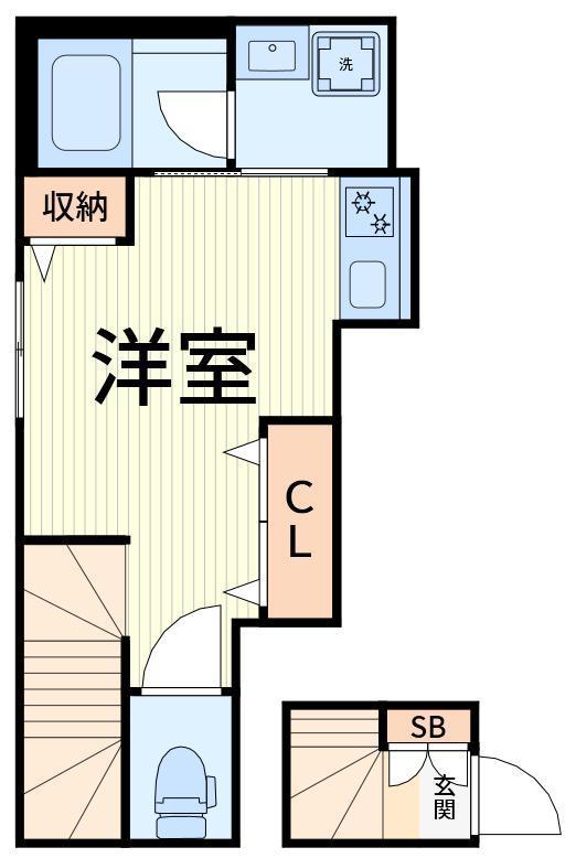 FAIR北小岩 B(1LDK/3階)の間取り写真