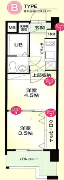 WES-PROJECT 55 博多(2K/6階)の間取り写真