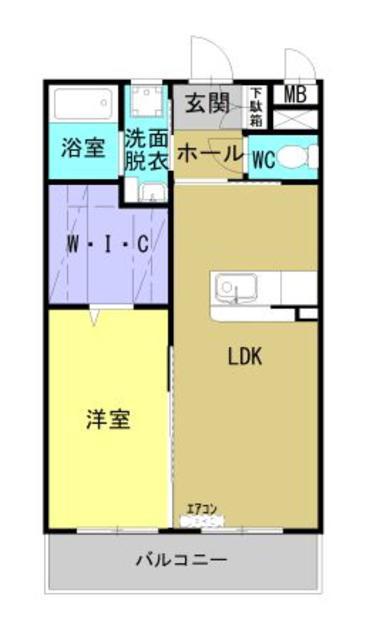 都城天神町YマンションII(1LDK/5階)の間取り写真