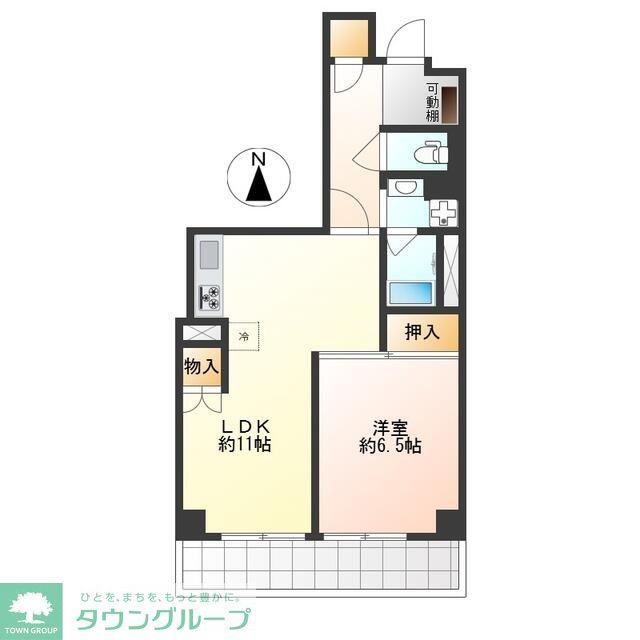 府中スカイハイツ(1LDK/7階)の間取り写真