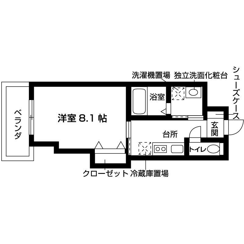 エルメディオ千種(1K/6階)の間取り写真