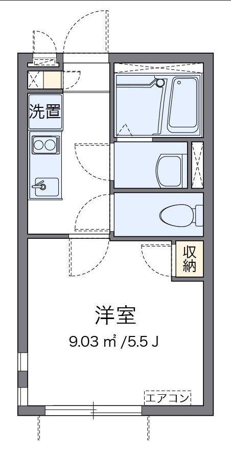 クレイノエスポワール(1K/2階)の間取り写真