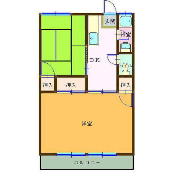 マルシンアパート(2K/1階)の間取り写真