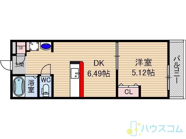 ペルラ穂積(1DK/1階)の間取り写真