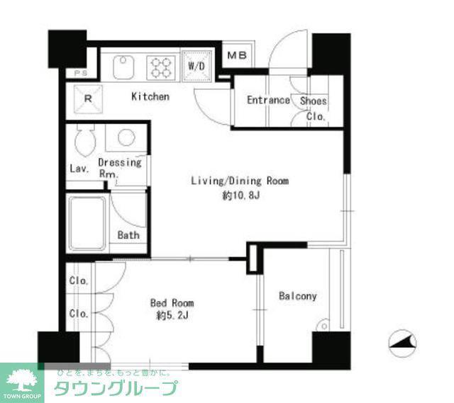パークアクシス青山骨董通(1LDK/8階)の間取り写真