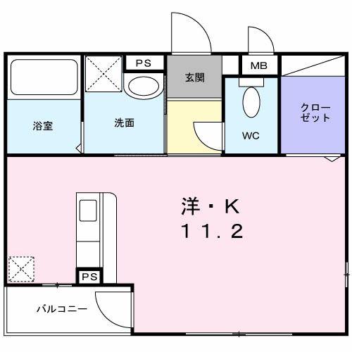 レジデンスN(1K/1階)の間取り写真
