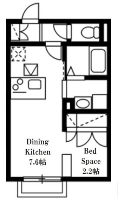 ANTHIAS湘南(1DK/1階)の間取り写真