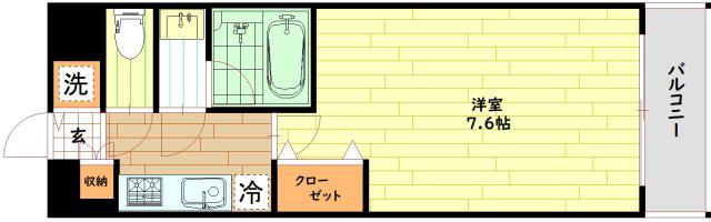 SK RESIDENCES 城北(1K/2階)の間取り写真