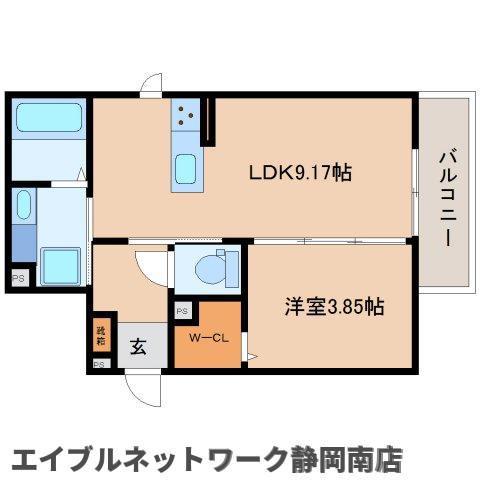 シャトーインハーモニーII(1LDK/3階)の間取り写真