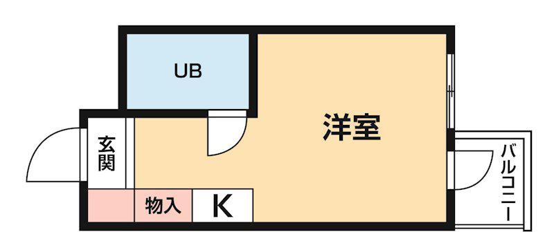 TOP・西八王子(ワンルーム/1階)の間取り写真