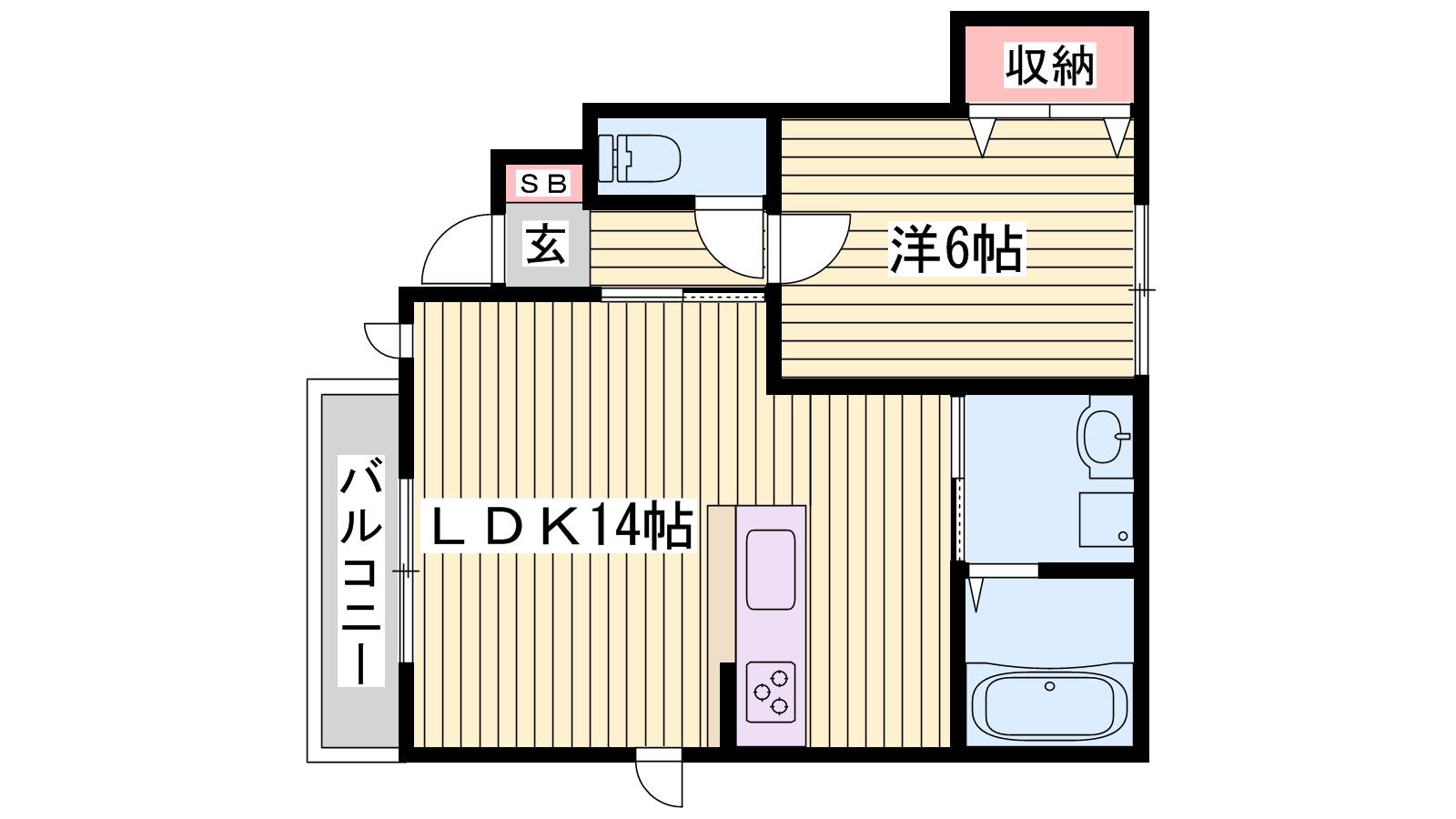 BIO HOUSE II(1LDK/1階)の間取り写真