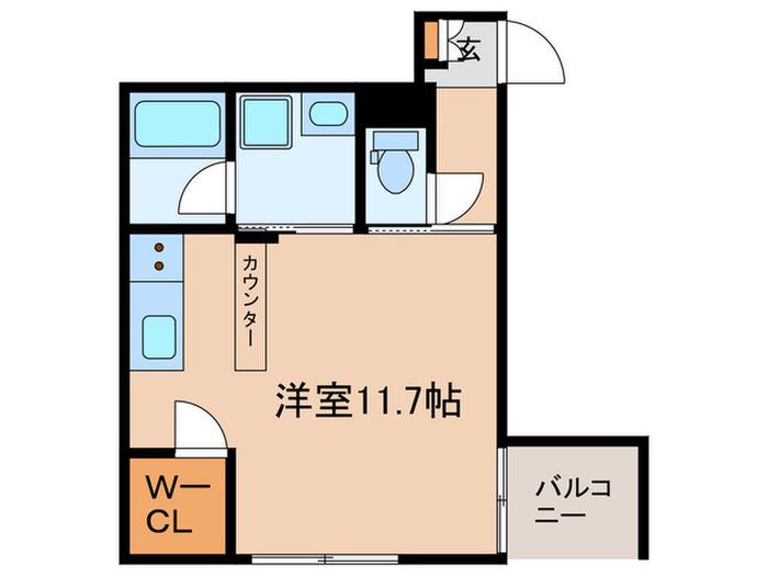 シャングリラ川崎(ワンルーム/1階)の間取り写真