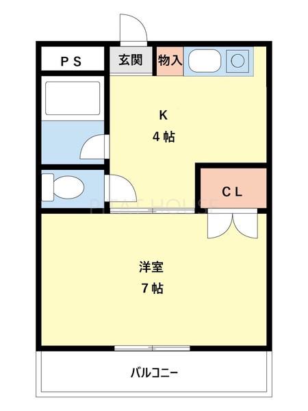 サンパレス(1K/5階)の間取り写真
