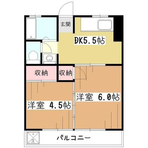 池田マンション(2DK/2階)の間取り写真