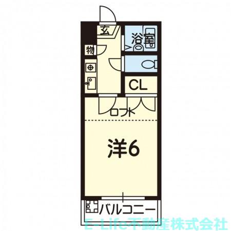 ホワイトハイツ(1K/2階)の間取り写真