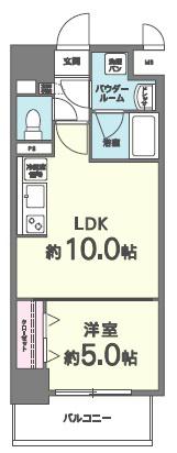 サンカトル(1LDK/6階)の間取り写真