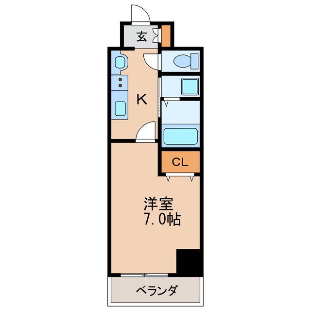 レジデンス名古屋千代田(1K/3階)の間取り写真