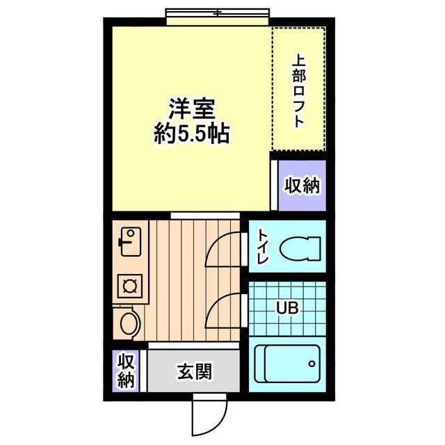 信開セルーラ八ツ矢(1K/2階)の間取り写真