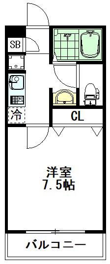 ヒルズ・トレビ(1K/2階)の間取り写真