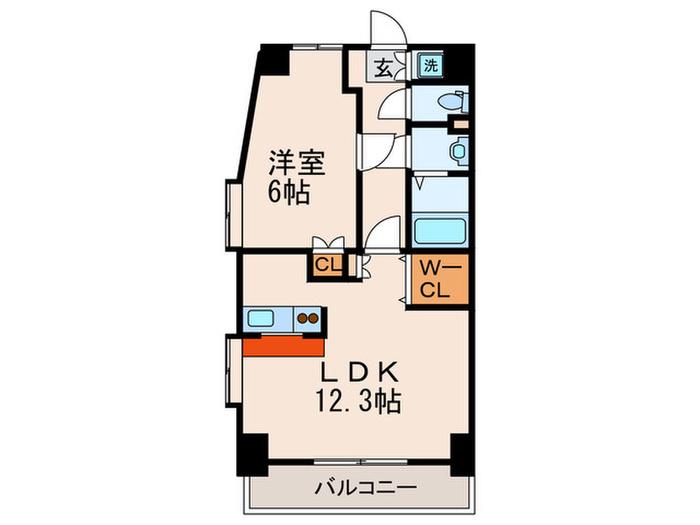 クリエート住吉(1LDK/8階)の間取り写真