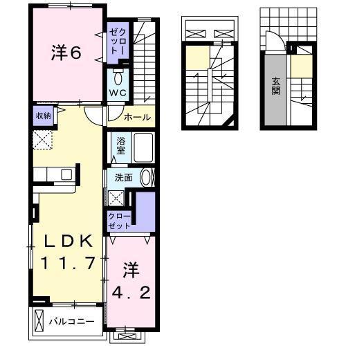 プロフィット(2LDK/3階)の間取り写真